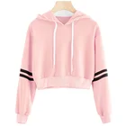 Womens Hoodie Custom Blank Womens Drop Shoulder Cropped Sweatshirt Crop Top Hoodie