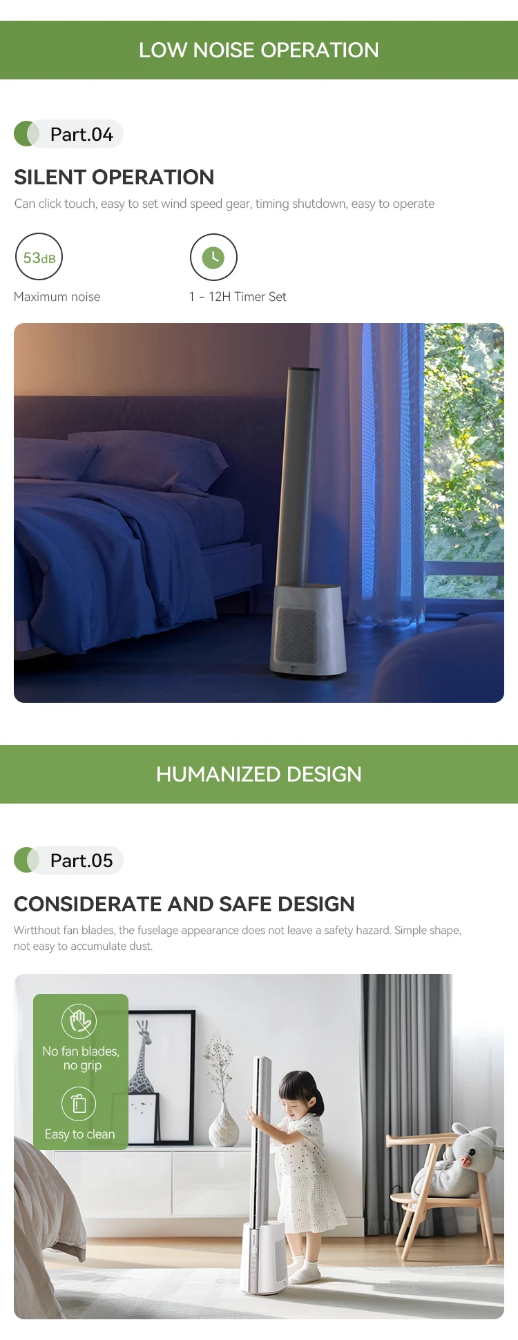 Tower Fan, 36W, Plastic - detail 20