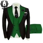 New Custom Wedding Vests Shirts Fit Lapel Elegant Groom Peaked Lapel Men's Tuxedo Suit