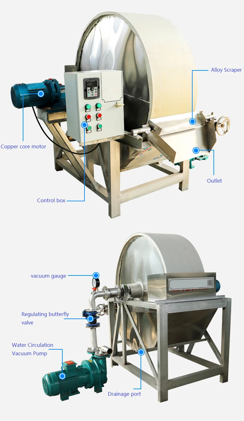 Cassava Garri Vacuum Drum Filter Dewatering Automatic Sweet Potato