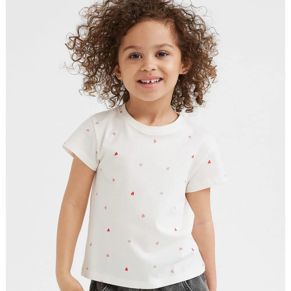 Manufacturer 100% Organic Cotton Soft Comfortable Short Sleeve Girl T Shirt For Kids