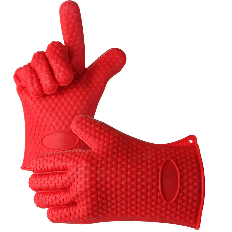 OEM & ODM heated household cotton rubber hand oven bbq mittens custom heat resistant gloves