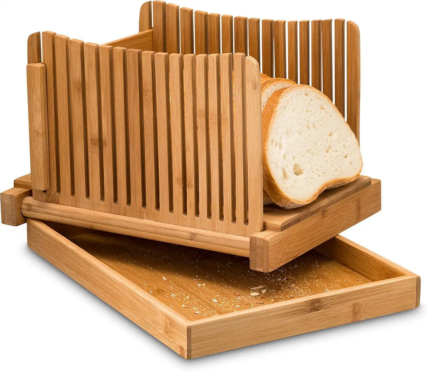 CL350 Professional Bread Loaf Toast Cutter Slicer Bamboo Bread Slicing Cutting Guide Mold Household Toast Cutting Board