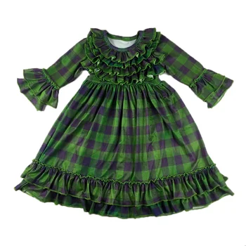twirl dress Girls ruffle collar ruffle Floral Dress christmas outfits for children Girls baby clothes kids boutique