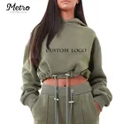Custom Hoodies Fleece Hoodie Oem Service Custom Logo Hot Sale Crop Cotton Fleece Womens Hoodies With Drawstring