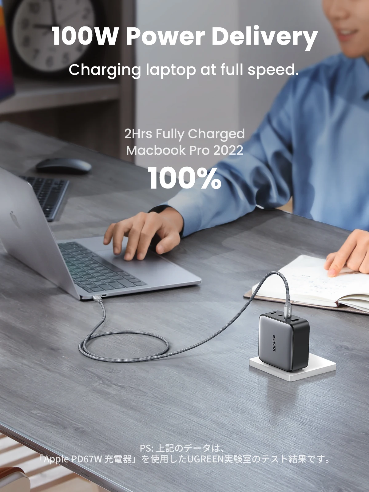 Générique 3 CABLES USB-C 100W. Câbles De Chargement Rapide