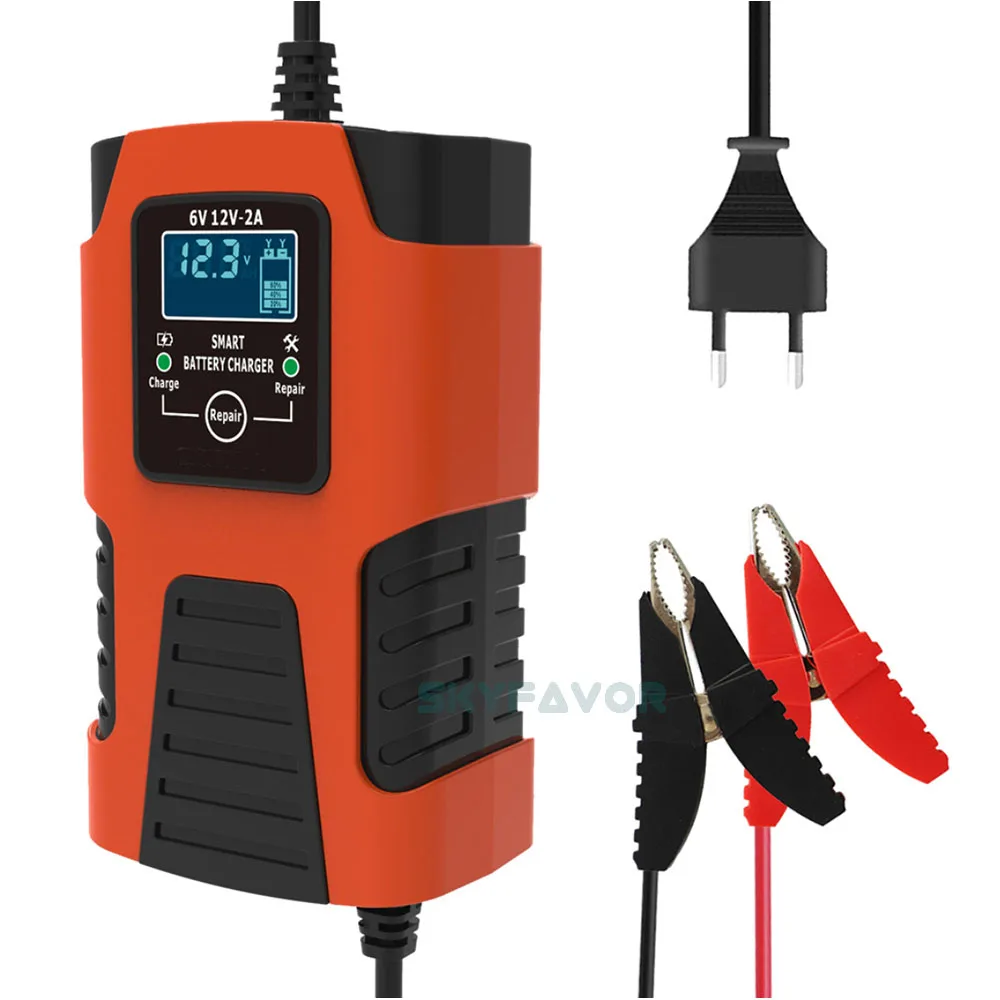 Most selling 6 volt battery charger 6V 12V 2A Universal automatic deep cycle lead acid pulse repair motorcycle battery charger