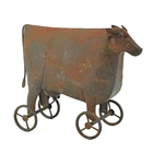 Decor Table Hengfa Outdoor Indoor Home Decor Dairy Cattle Table Top Metal Art Rusty Wheel Cow