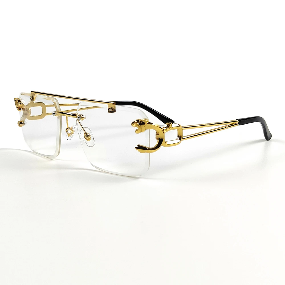 Brand Designer Sunglasses For Women Uv400 Custom Logo Square Rimless