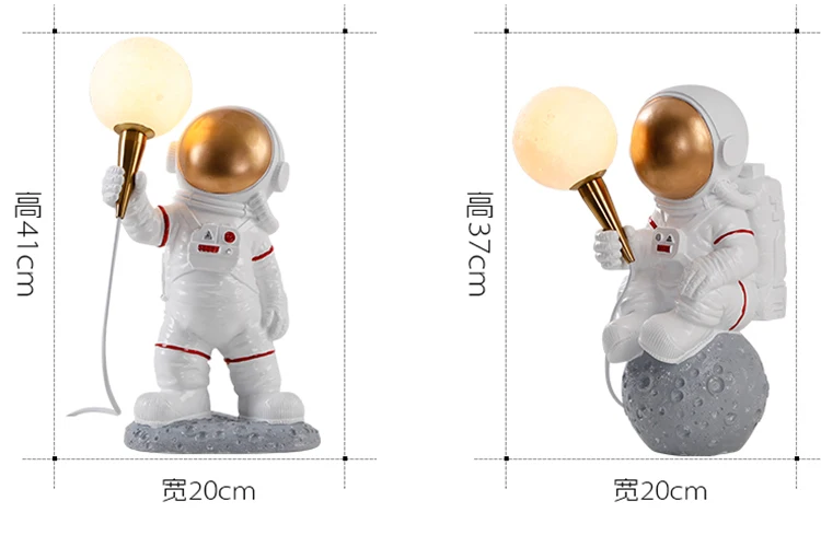 Creative astronaut resin table bedside for babies kids table light