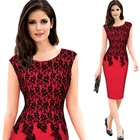 Ladies Dress Hot Sell Ladies Sleeveless Pencil Dress With Lace Cut And Sew Slim Fit Dress