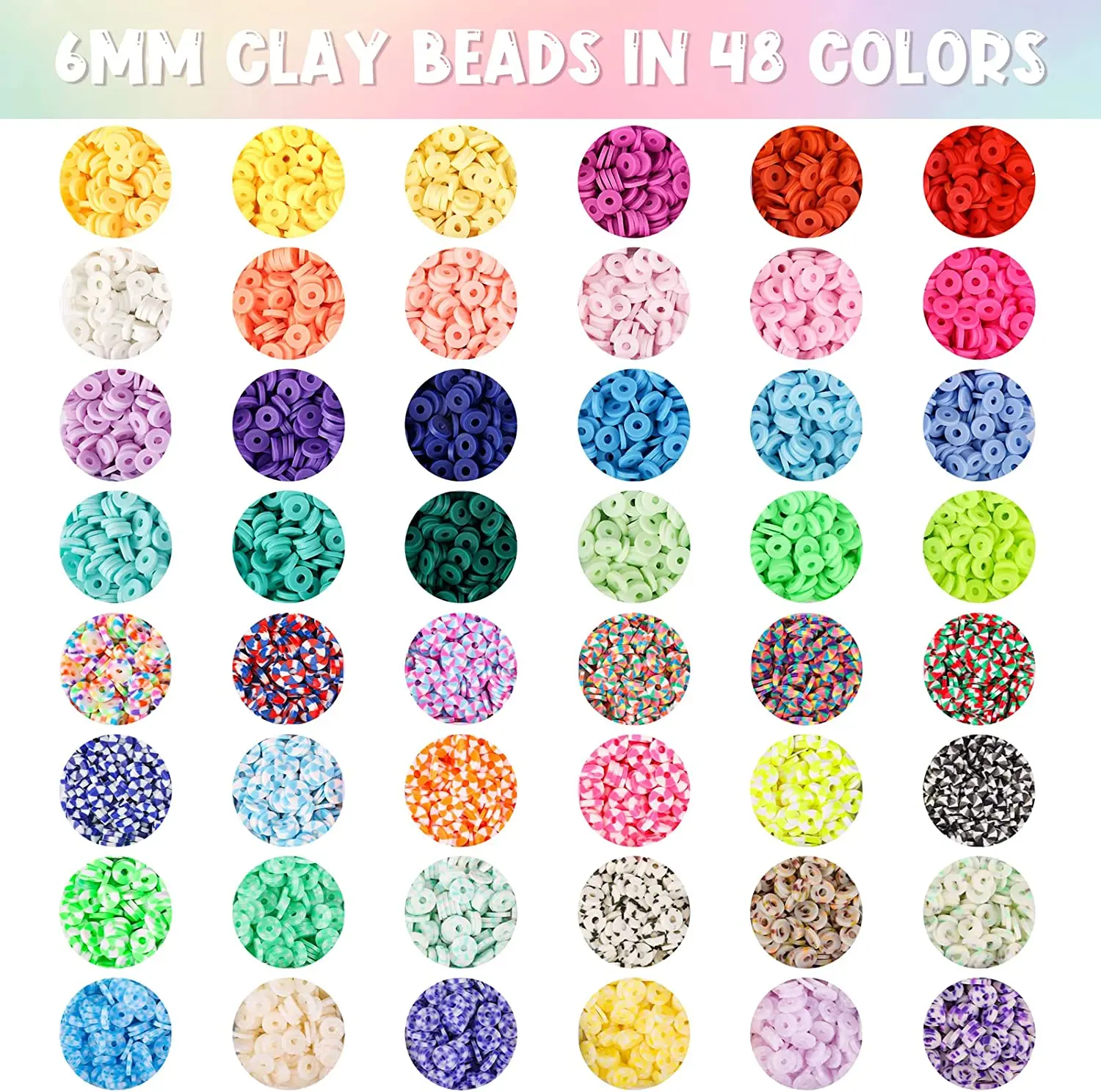 2022 OEM Wholesales Flat Round Colorful Alphabet Letter 6mm Polymer Beads Set For Jewelry Making Bracelet DIY Clay Bead