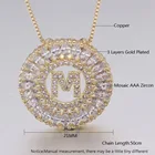 Pendant Women Charm CZ Zircon 26 Letter Initial Necklace Diamond Crystal Letter Pendant Necklace For Women
