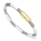 Leather Bracelet Hot Sale Best Quality New Design Stainless Steel Nail Charm Men Braided Leather Bracelet