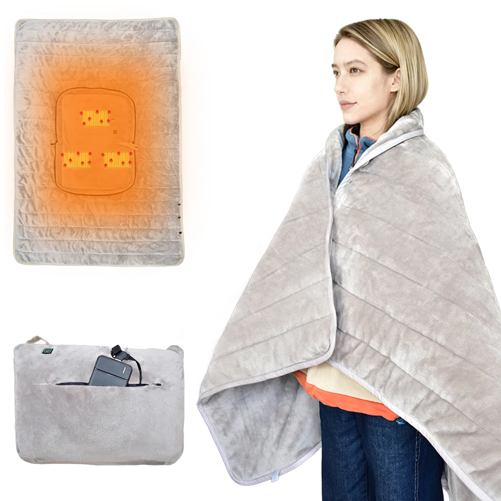 Electric Heated Shawl Blanket, DC 12V, Polyester - detail 2