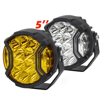 2025For RZR ATV UTV Truck Super Bright 5 Inch LED Side Spotlight Attachable Driving Spotlight 80W 4x4 with Daytime Running Light