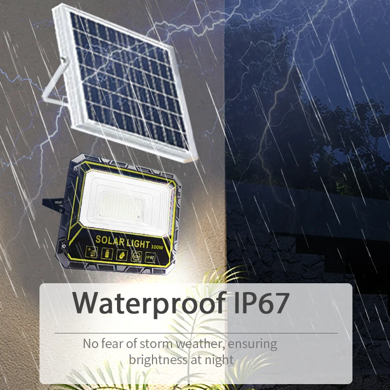 Factory Low price IP67 Waterproof 100W 200W 300W 400W Solar Floodlight Outdoor waterproof Football field outdoor lighting