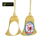 Bell Blanks Gold Metal Bell Shape Christmas Ornaments For Sublimation