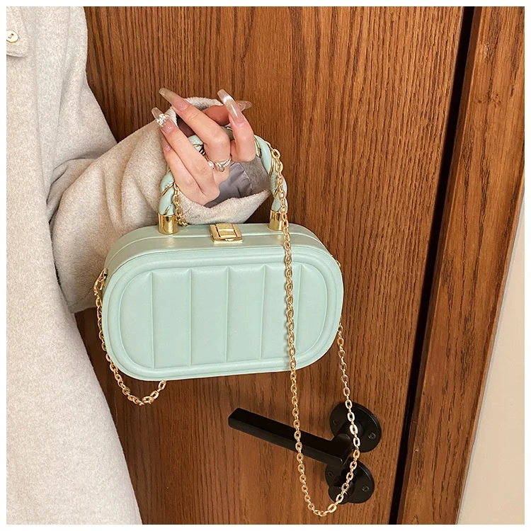 Custom Fashion Designer Small Jelly Detachable Chain Purses Box Crossbody Wallet Shoulder Pu Ladies Woven Hand Bags For Women