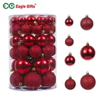 Red Red Decoration Ornament EAGLEGIFTS 40-80mm 60pcs Red Shatterproof Christmas Ball Ornament Decoration