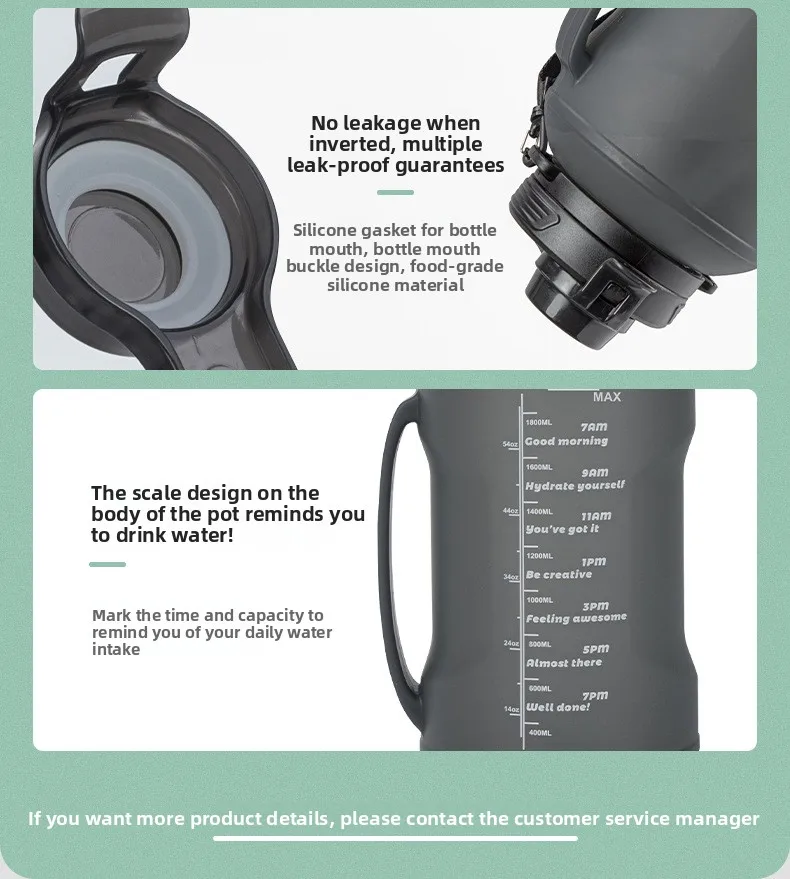 Custom 2L Silicone Sports Water Bottle Portable Foldable Large Capacity Outdoor Camping with Direct Drinking Handle for Tours manufacture