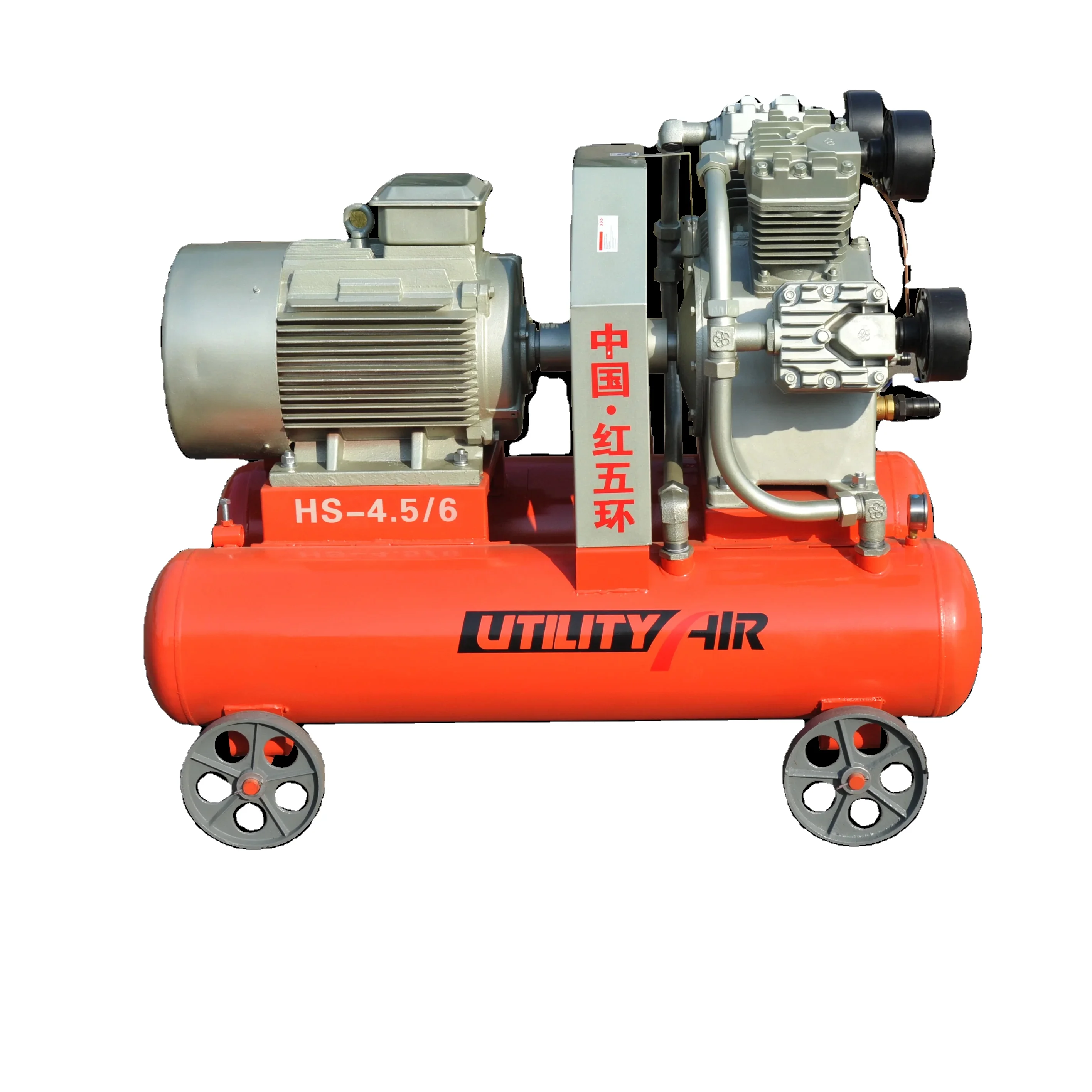 China manufacturer diesel piston air compressor HS4.5/6 6bar mining portable small air compressor rocking piston air compressor