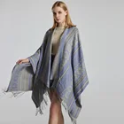 Latest Shawl Factory Wholesale Latest Style Fashion Warm Winter Jacquard Shawl Poncho For Women