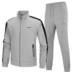 custom jogging tracksuits set for men with zipper men's sportswear