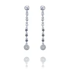 Silver Earrings Silver Elegant Jewelry 925 Sterling Silver Cubic Zirconia Pave Diamond Long Teardrop Earrings For Bridal
