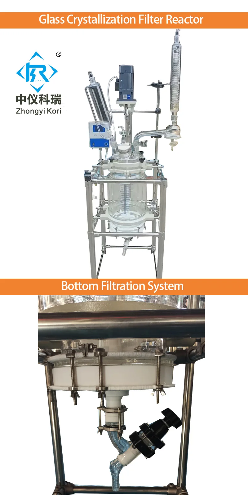 SF-200l    200L Jacketed Glass Reactor price