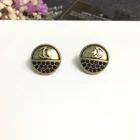 Earring Copper Brass Material Letter Cc Stud Earring Retro Inspirational Jewelry