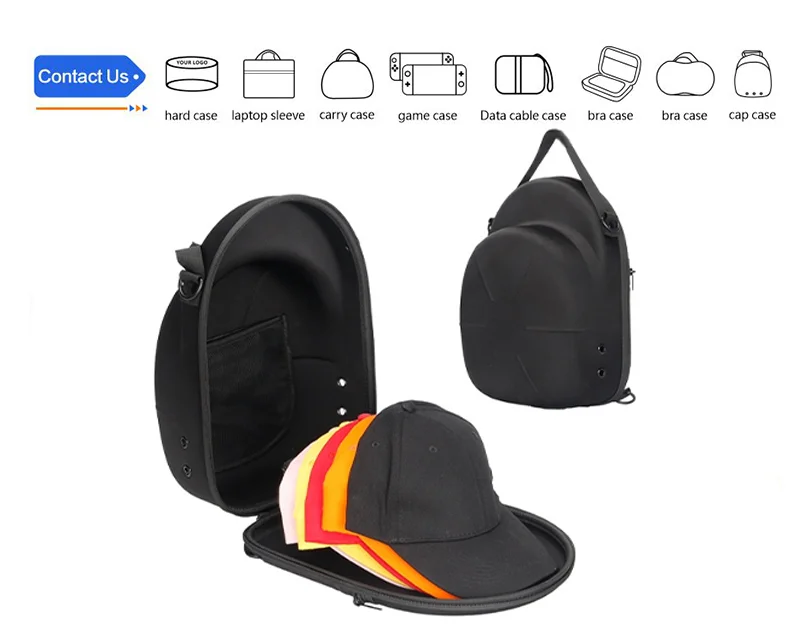 Factory Custom Hat Bag Designer Baseball Portable Hat Storage Boxes Hard Cowboy Eva Cap Case Carrying Travel Case Bag supplier