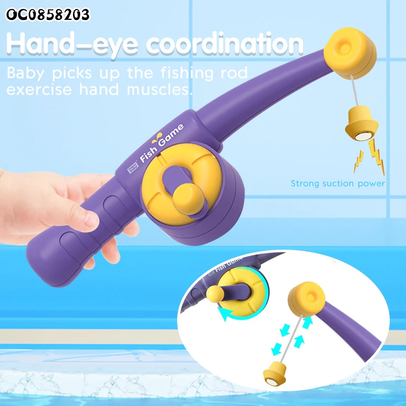Wind up swimming fish magnetic fishing pool toys game baby bath toys for kids
