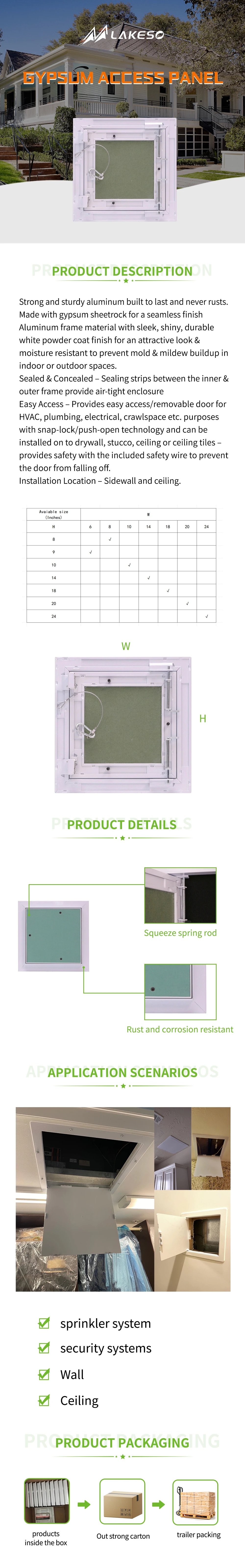 Hvac Aluminum Access Panel, Ceiling, Wall - detail 2