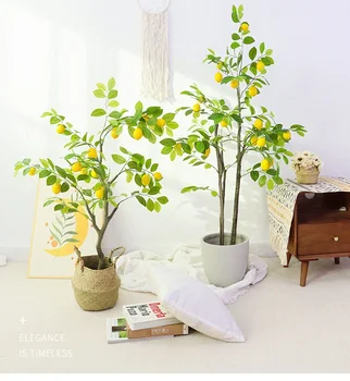 Simulation Lemon Tree For Decoration Factory Artificial Fruit Tree faux planta
