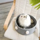 Round Pet Manufacturer Wholesale Luxury Donut Round Pet Bed Cool Cat Bed Cave For Summer