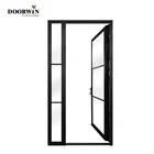 Double Toughened Glass Lower Track Interior French Glass Doors Inpact Proof