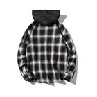Shirt Hot Sale New Style Customized Men's Fashion European And American Style High Quality Flannel Check Hooded Shirt