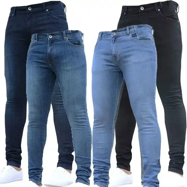 JUNBAOSS Men's Slim Fit Stretch Jeans Ripped Skinny Jeans for Men, Distressed Straight Leg Fashion Comfort Flex Waist Pants