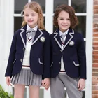 Suit School Uniforms School China Wholesale UK Style Europe Gray Edge Suit Primary School Uniforms