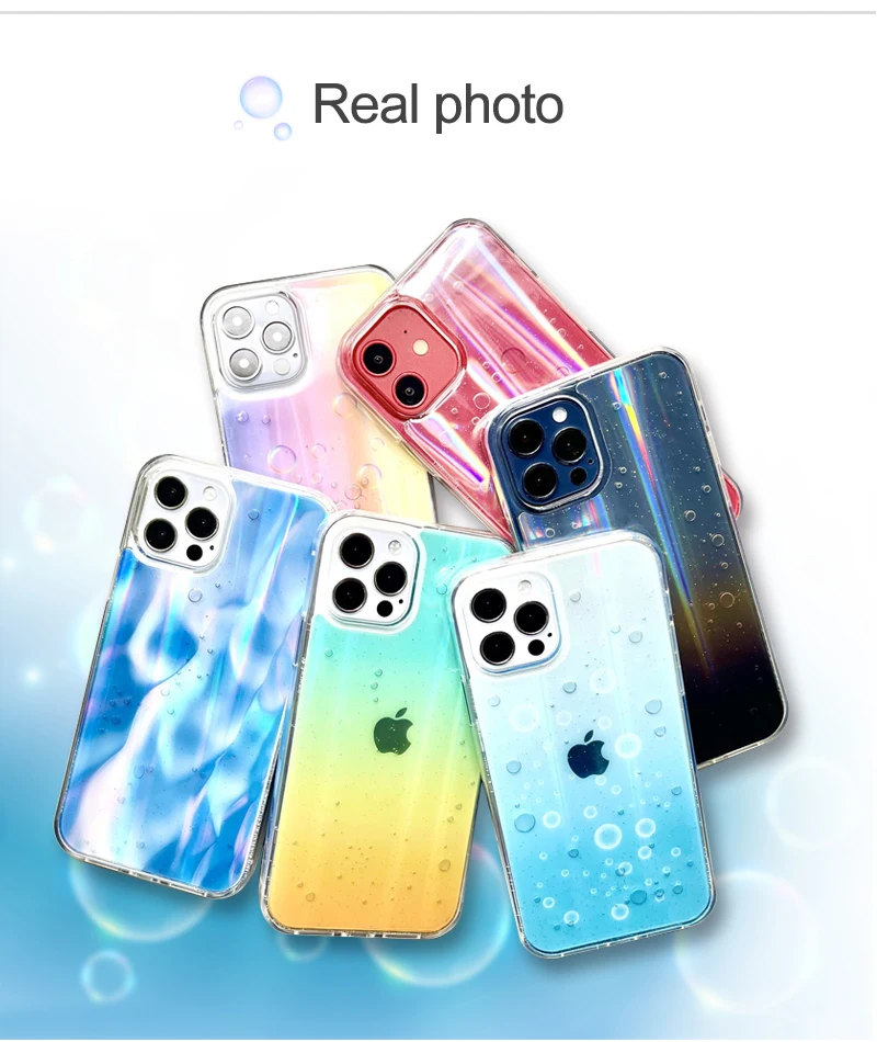 Luxury Fashion Laser Bubble Epoxy Soft Liquid Silicone Rubber Ultra Thin Transparent Ca Phone Case For Iphone8Plus For Iphone 13