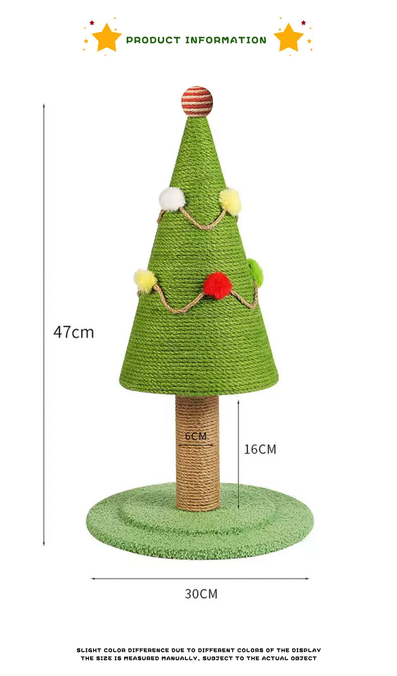 Christmas Cat Climbing Scratching Board Cute Design Cat Scratching Tree Frame Wear-resistant Sisal Cat Scratching Toy manufacture
