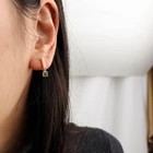 Gold Zircon Chris April In Stock 925 Sterling Silver Gold Plated Princess Cut Zircon Shell Pearl Earrings
