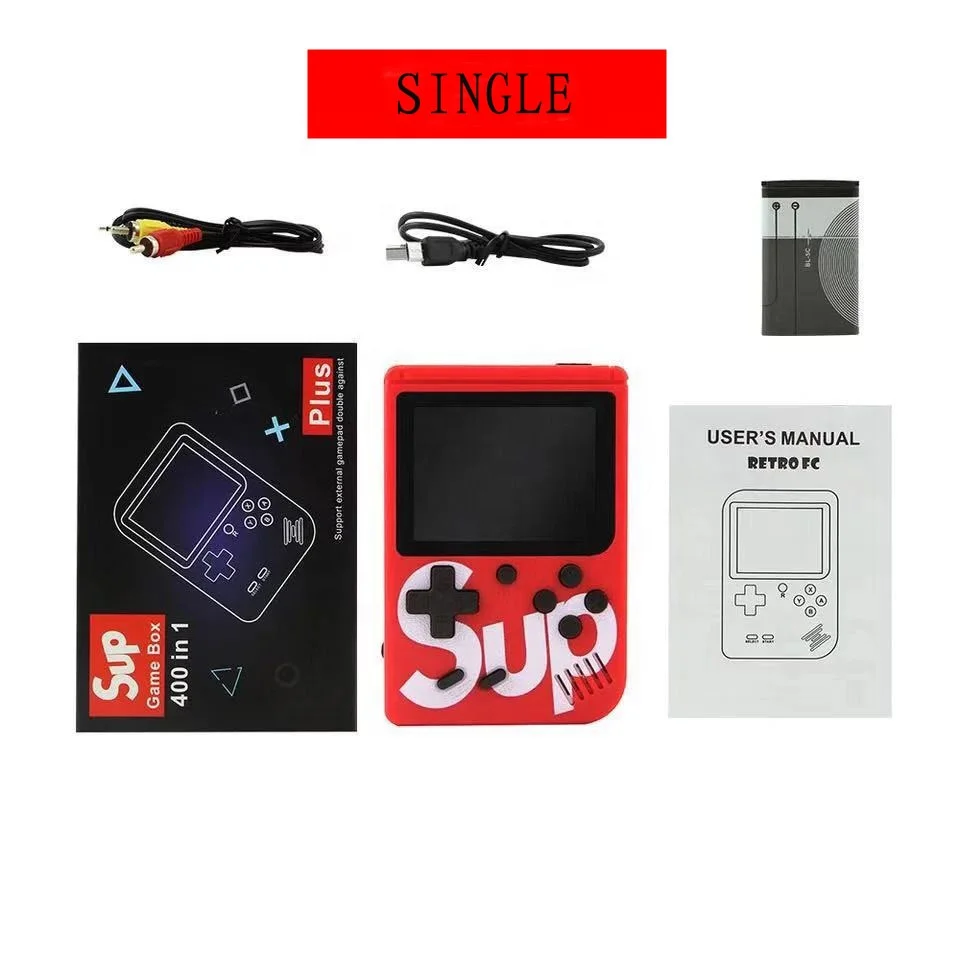 Good Quality 400 Games Handheld Mini SUP 8 Bit Retro game console in box 500 in 1 handheld video game player boy