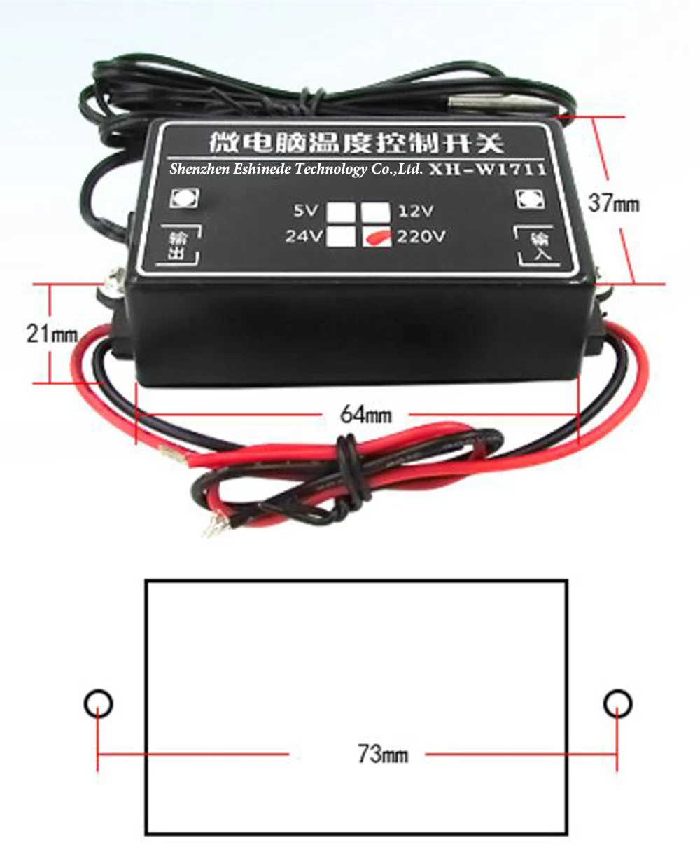 XH-W1711 Temperature Control Switch Microcomputer Adjustable Instruction High Precision Digital Thermostat Controller AC 220V