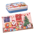 Christmas Hot Selling Christmas Educational Toys Handwork Diy Gift Children Wood Puzzle Christmas Puzzle