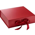 Wedding High Quality Folding Custom Wedding Gift Box With Ribbon In Red Black Blue Gold Color