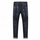 Jeans Men's Elastic Destroy Jeans With Colorful Patch Botton Layer