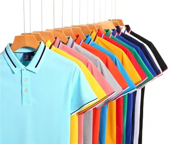 OEM/ODM custom LOGO cotton men's polo shirt lapel collar  solid golf polo t shirt sublimation embroidery  mens polos