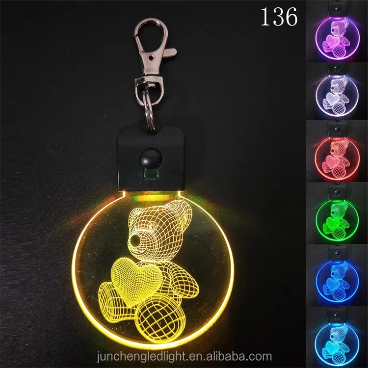 llaveros acrilicos Acrylic Keychain Led Night Light for Kids Gifts